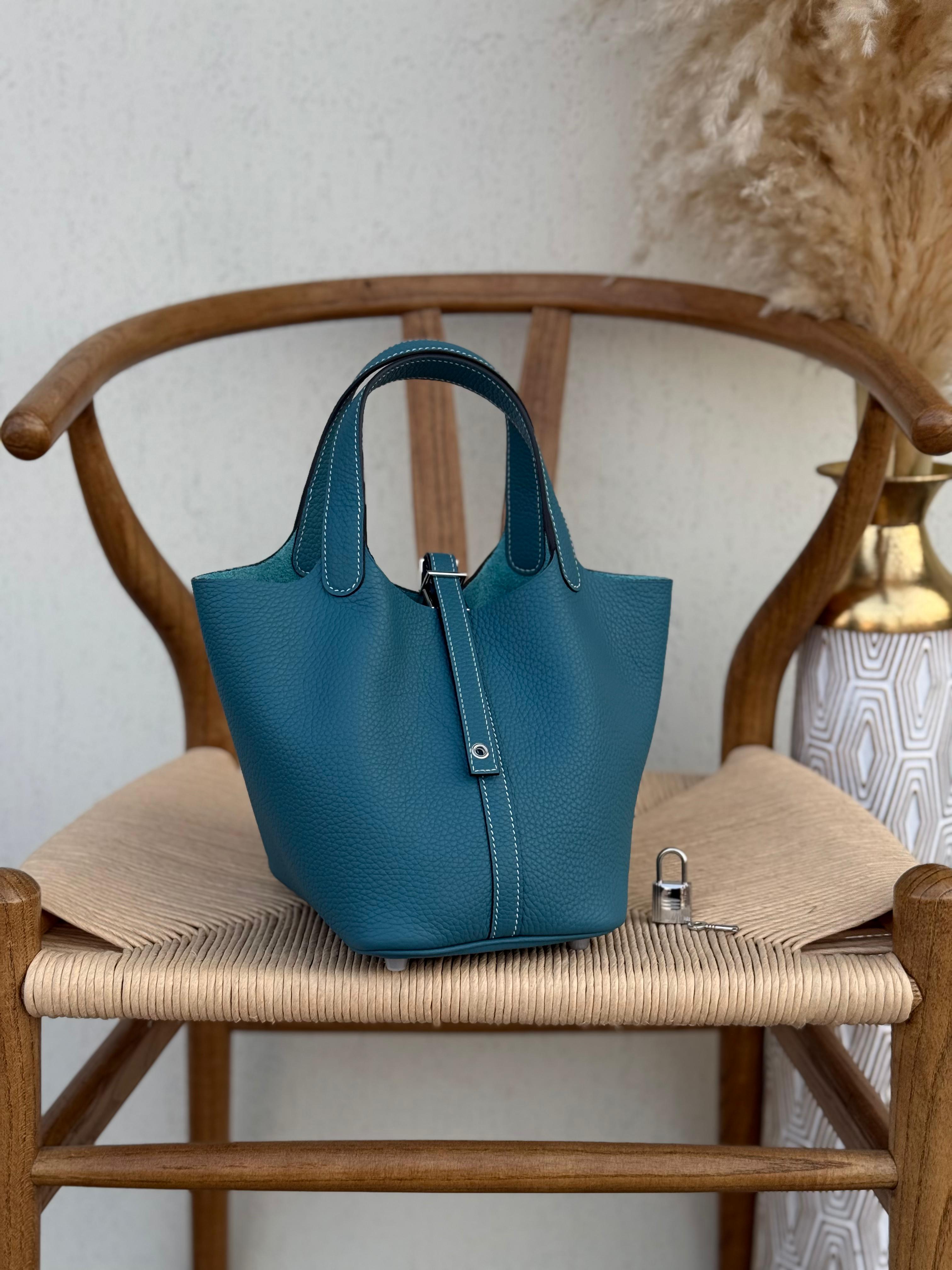 Hermes Vert Cypress Taurillon Clemence Leather Picotin Lock