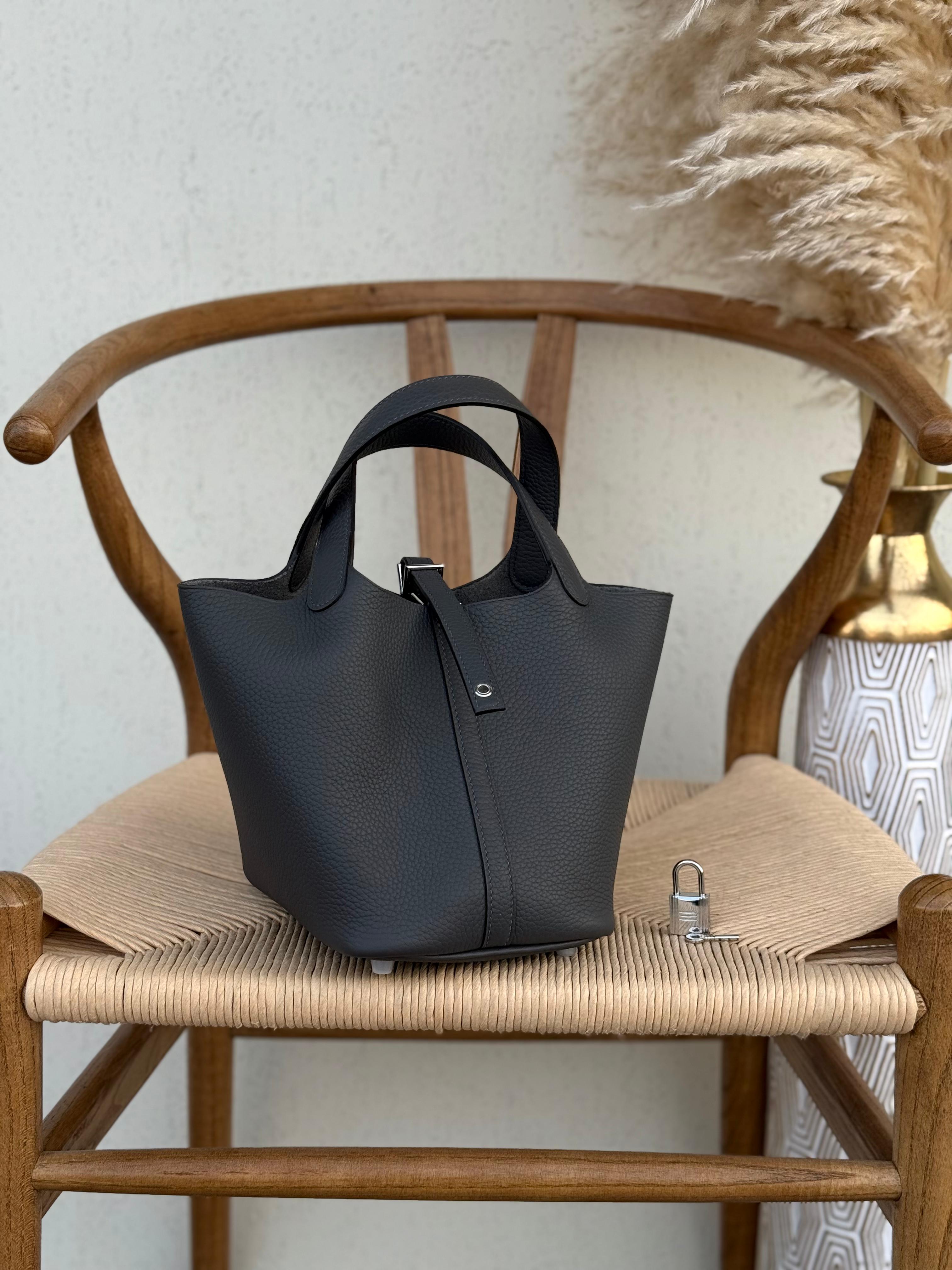 Hermes Vert Cypress Taurillon Clemence Leather Picotin Lock