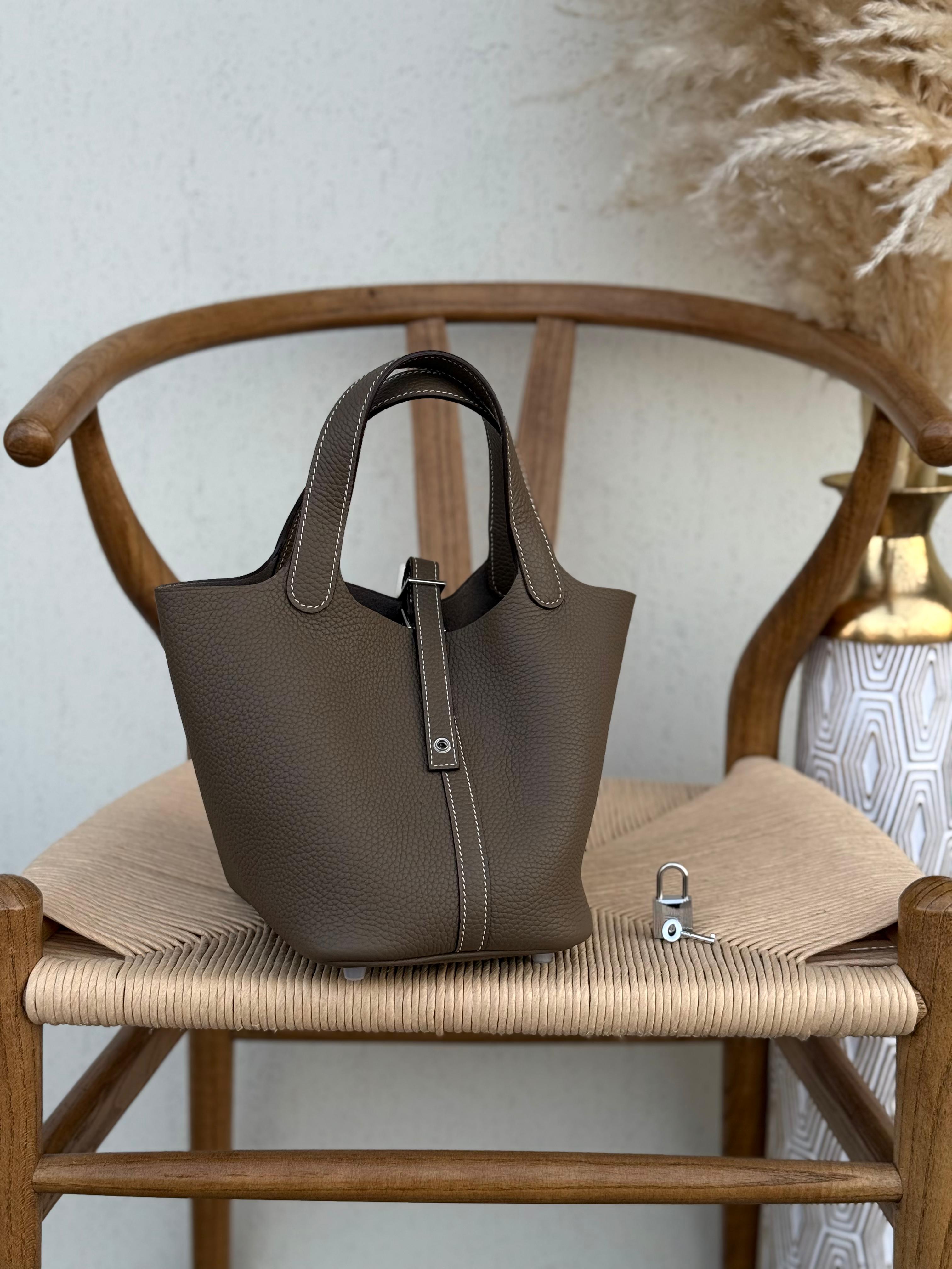 Hermes Vert Cypress Taurillon Clemence Leather Picotin Lock