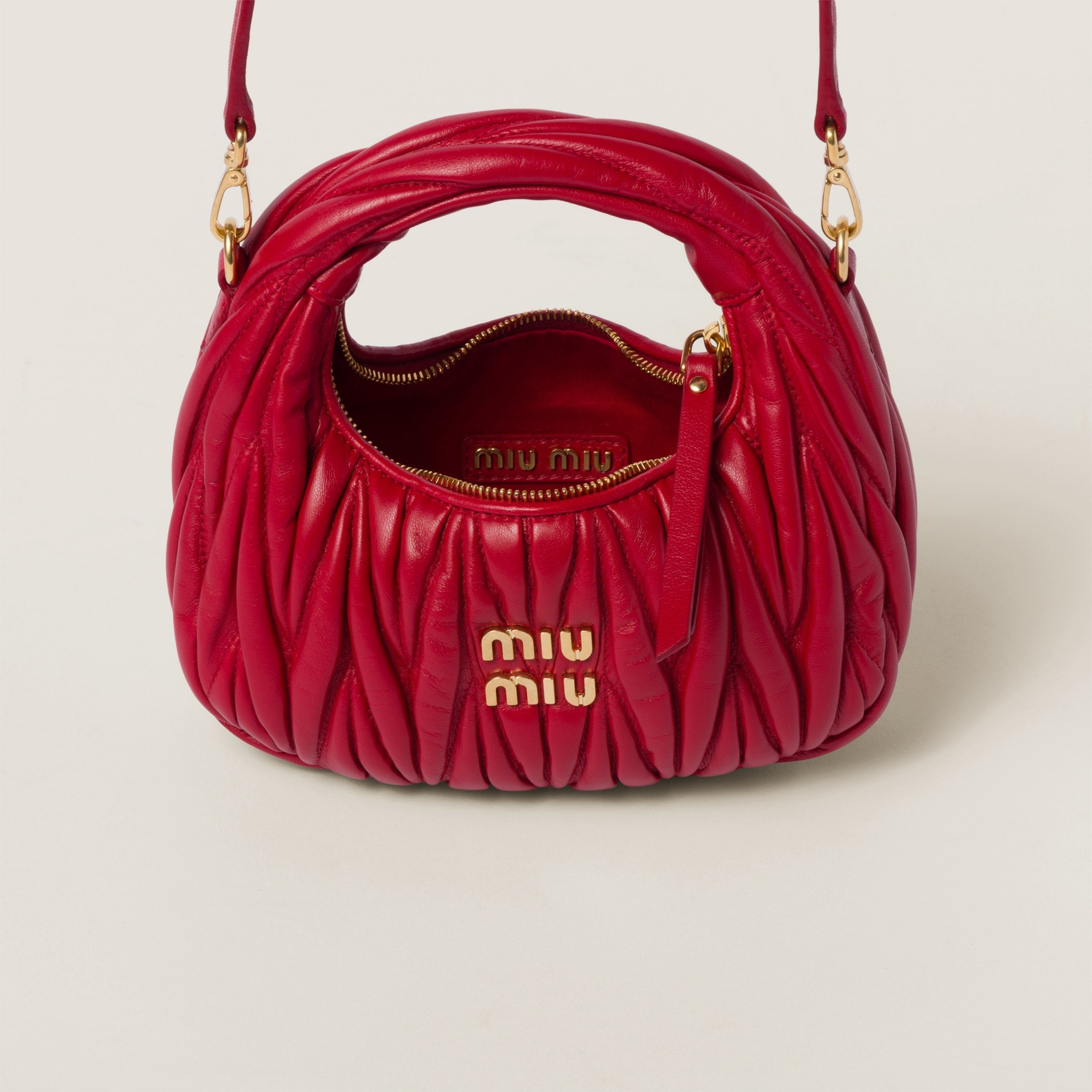Miu Miu Wander nap leather hobo bag