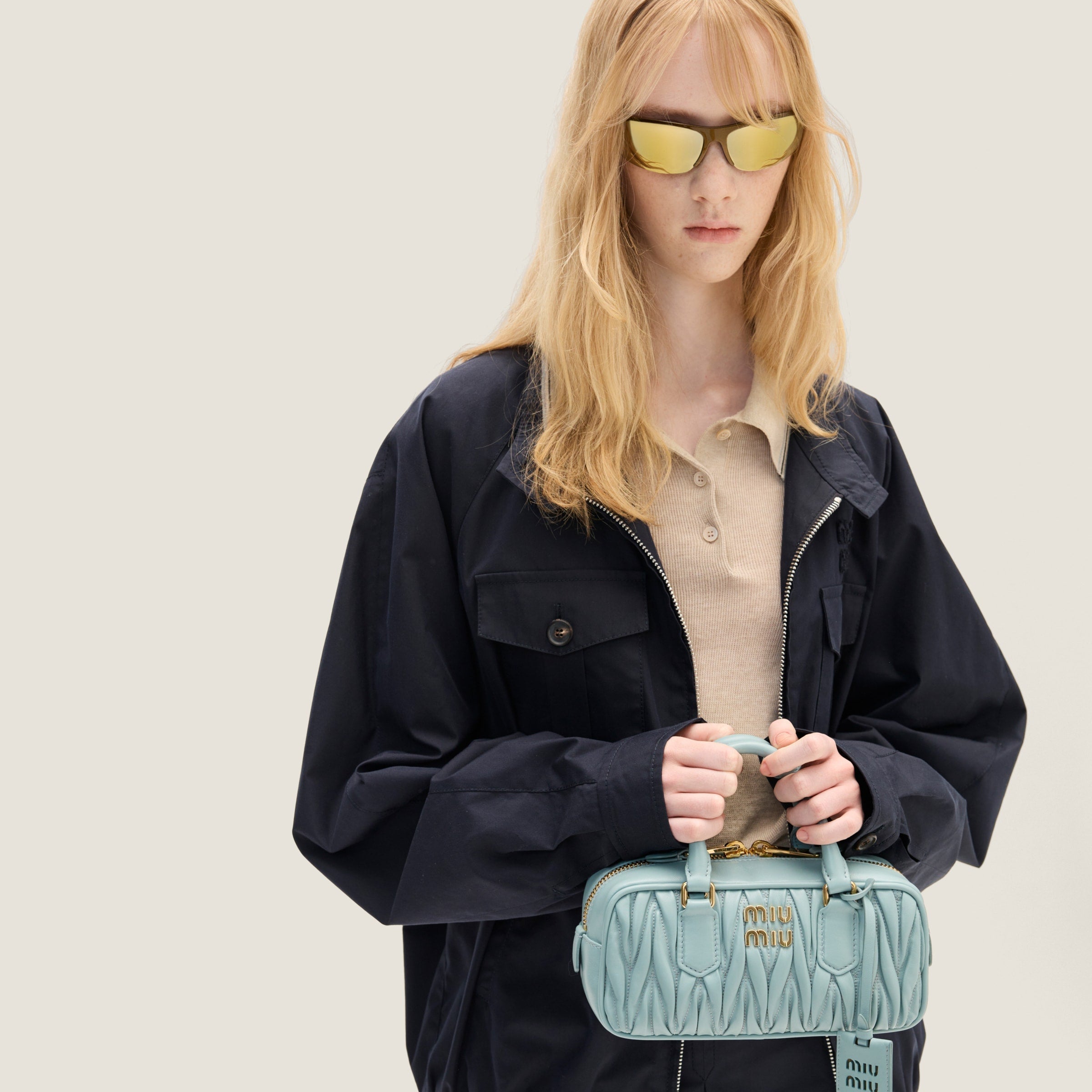 Miu Miu Arcadie leather bag matelassé