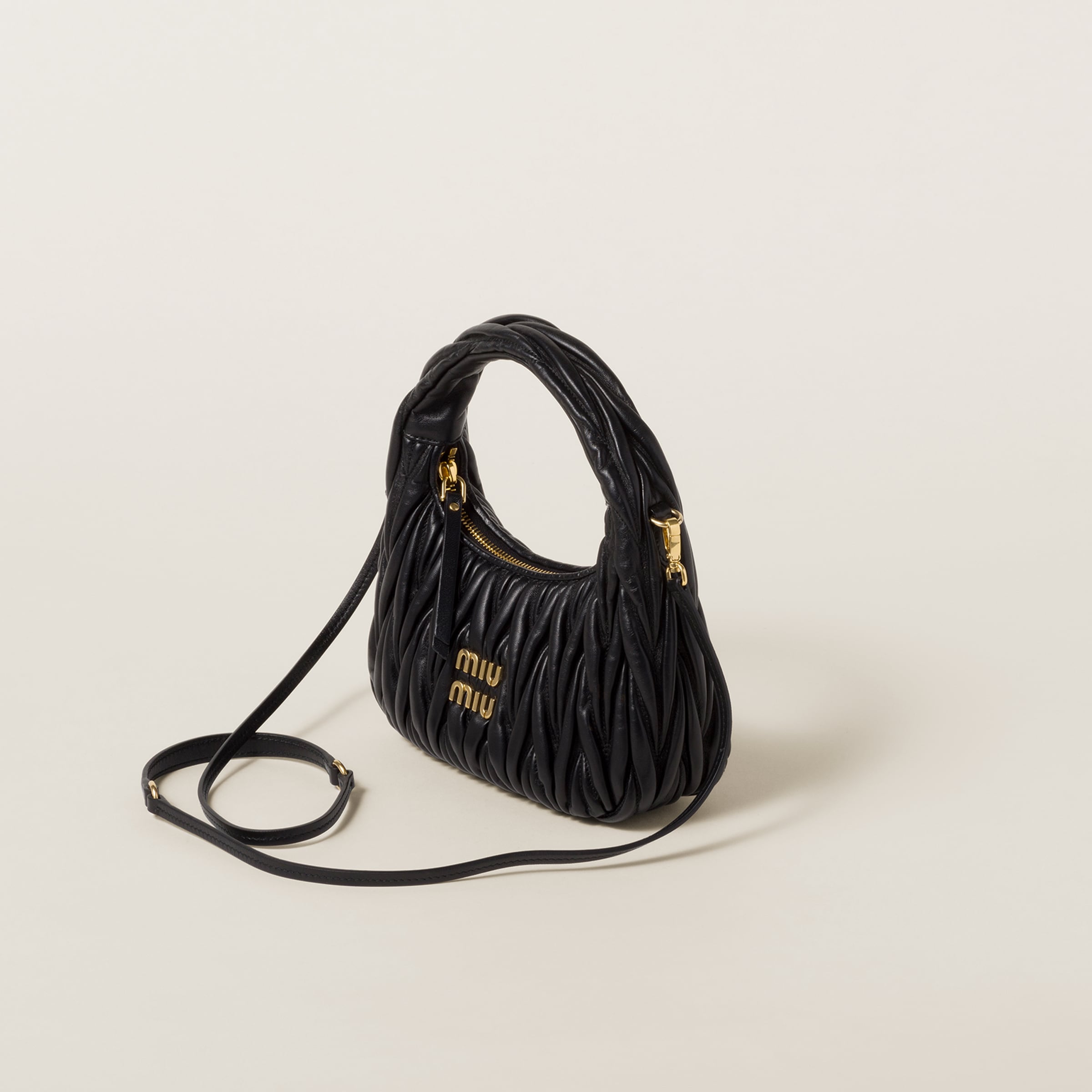 Miu Miu Wander nap leather hobo bag
