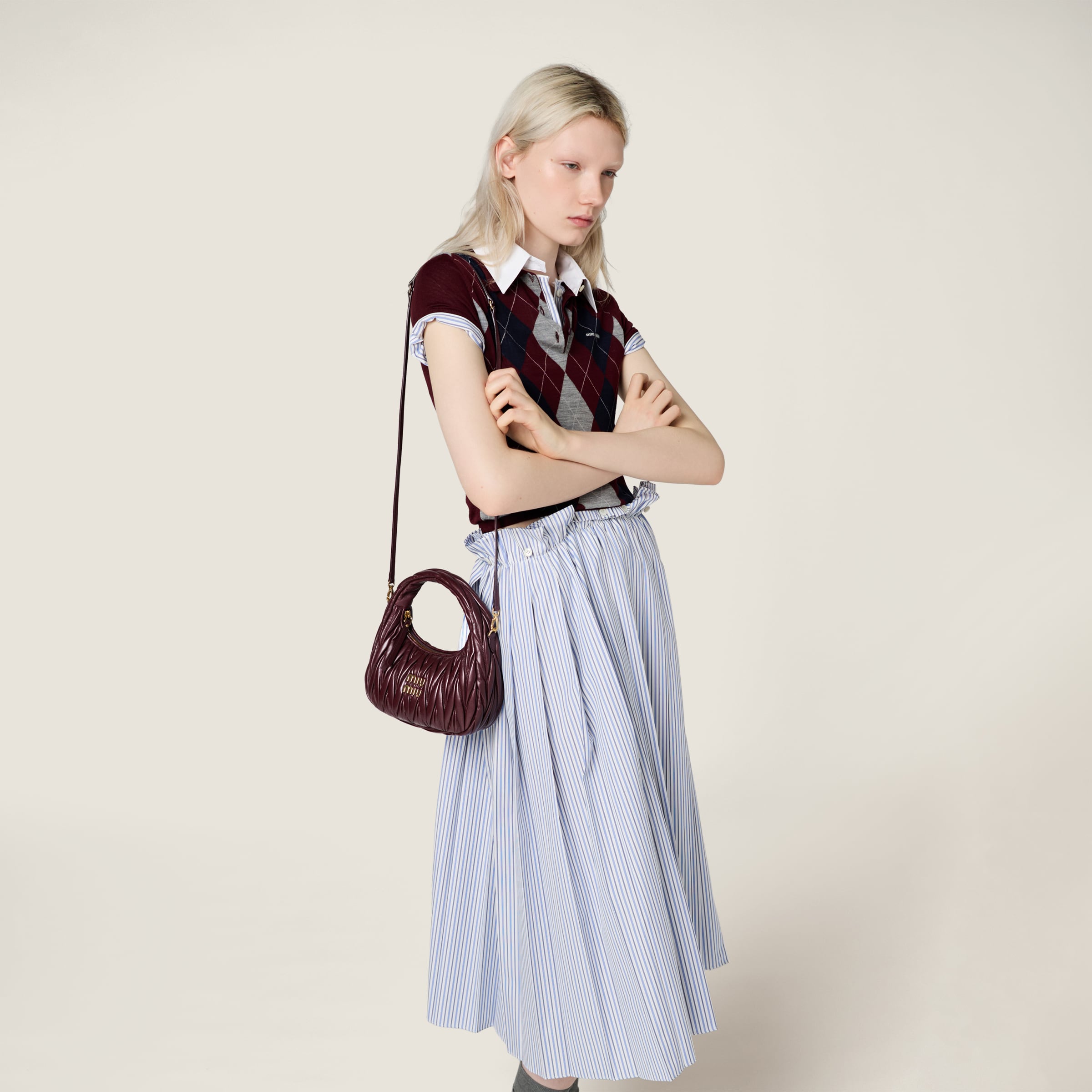 Miu Miu Wander nap leather hobo bag